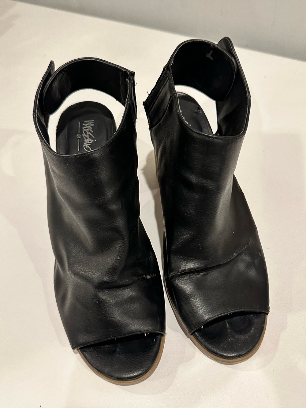 Mossimo Supply Co. Black Open-Toe Mule Boots